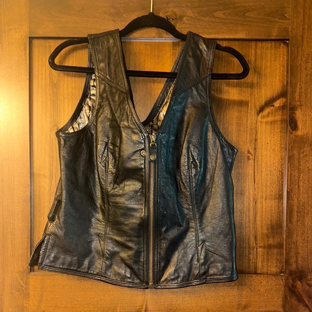 Harley-Davidson Black Leather Motorcycle Vest